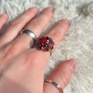 Vintage Garnet Cluster Ring